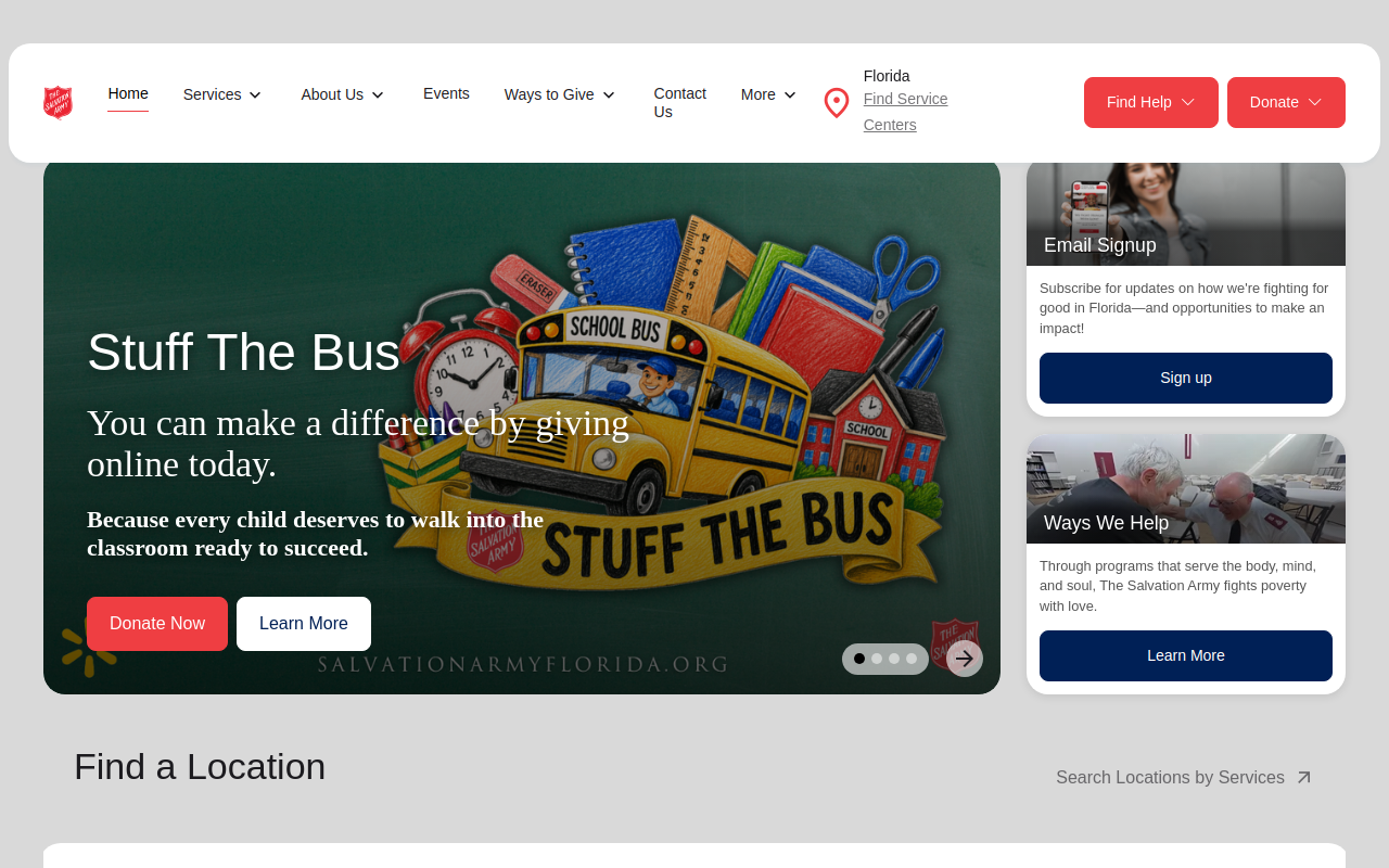 Salvation Army Family Store website preview