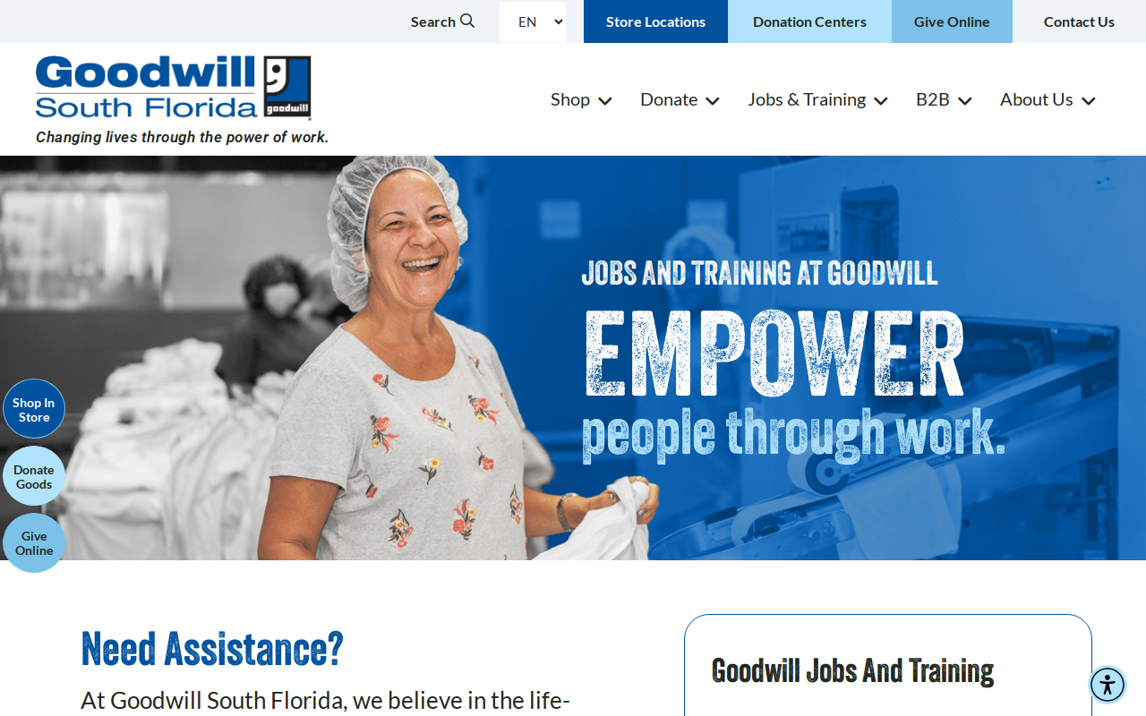 Goodwill Industries of South Florida website preview
