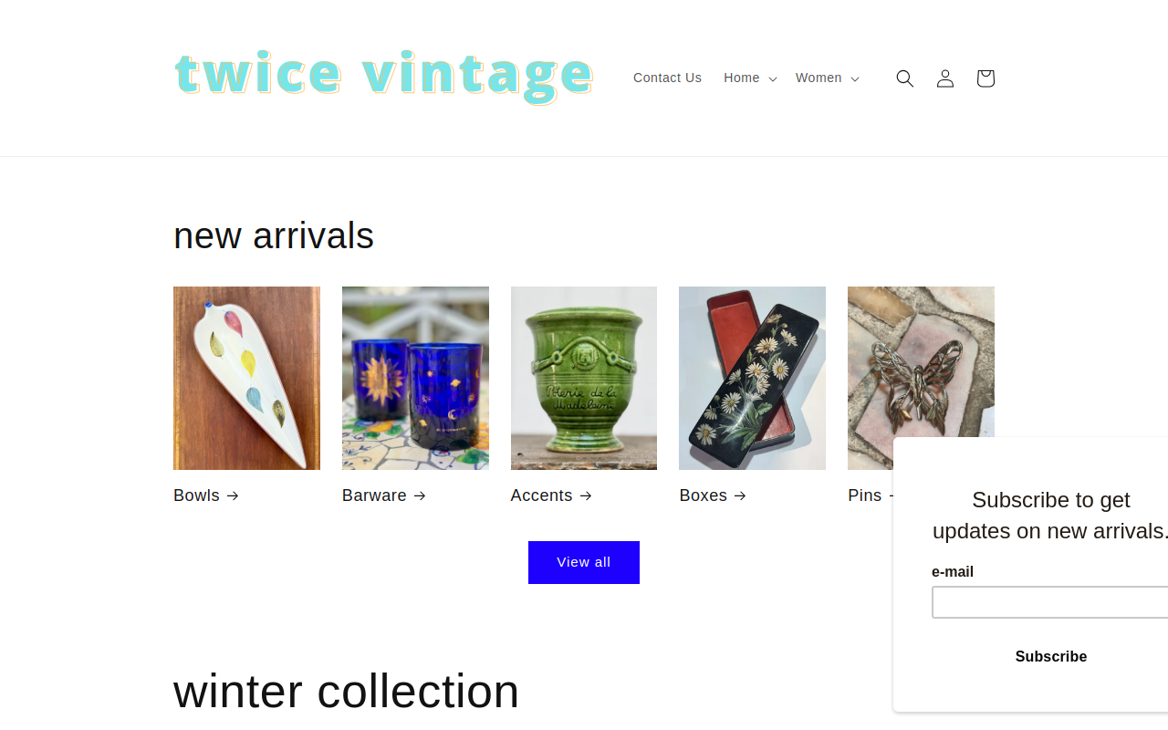 Twice Vintage Shop website preview