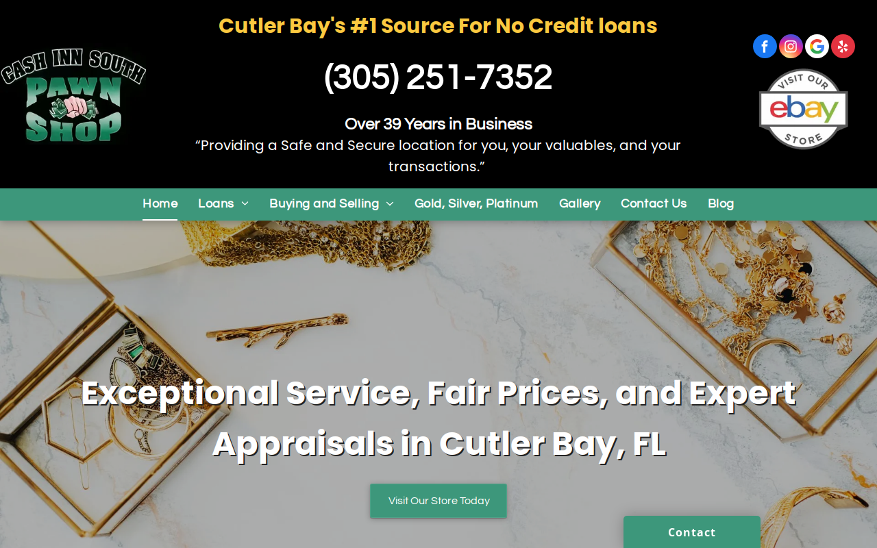 Cash Inn South Jewelry & Pawn website preview