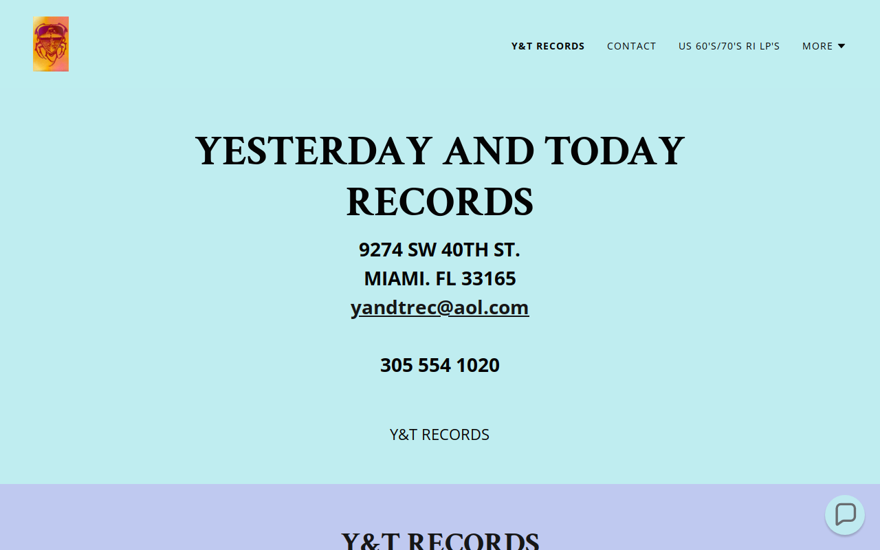 Yesterday and Today Records website preview