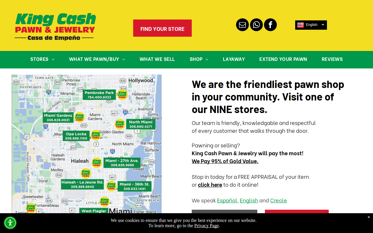 King Cash Pawn & Jewelry website preview