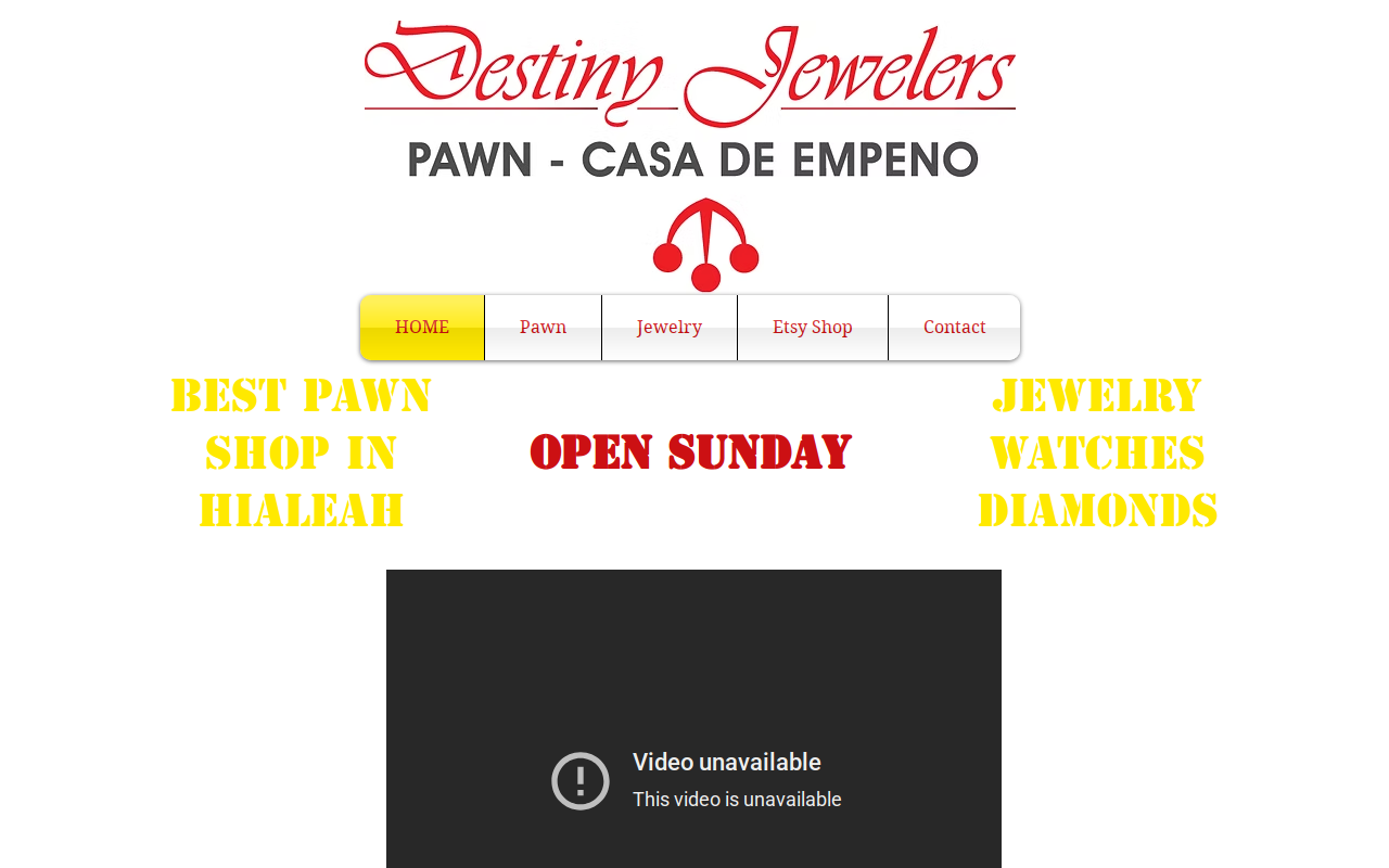Destiny Jewelers website preview