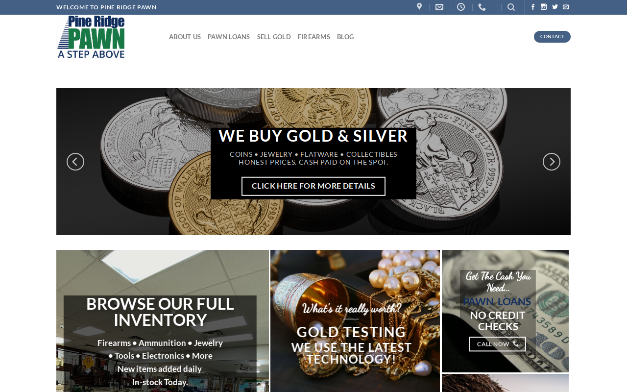 Pine Ridge Pawn & Jewelry website preview