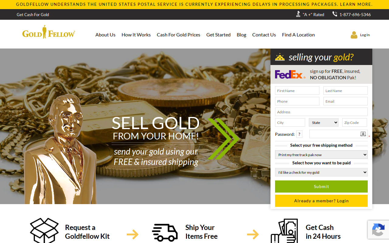 GoldFellow website preview