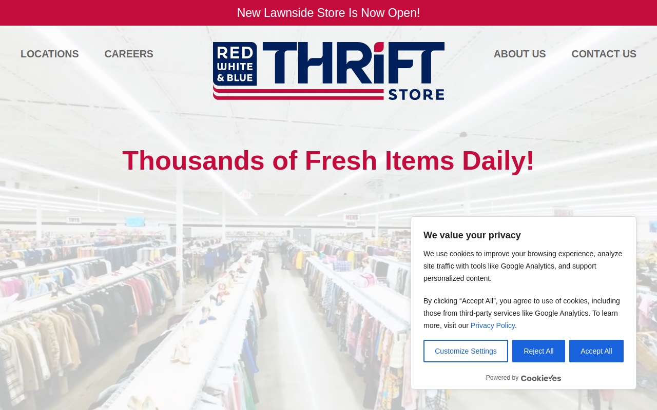 Red White and Blue Thrift Stores website preview