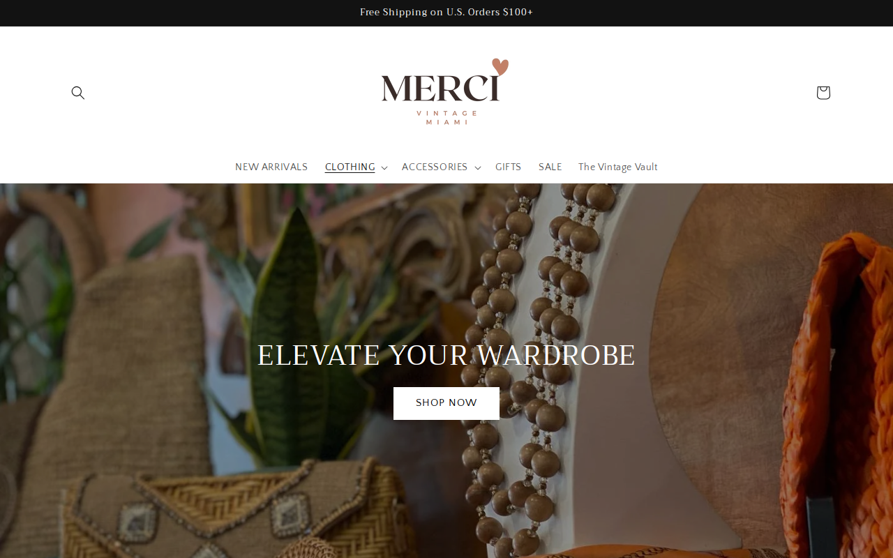 Merci Vintage website preview