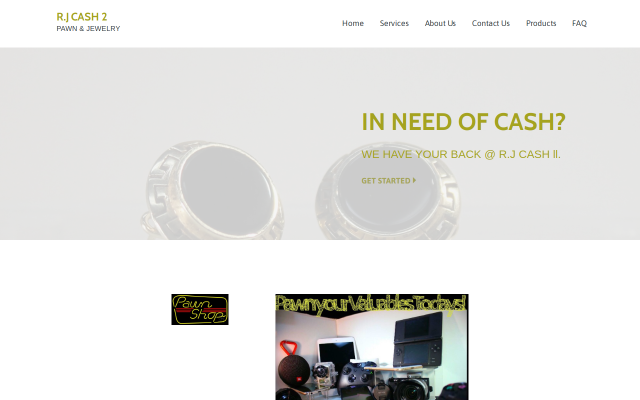 R J Cash II website preview