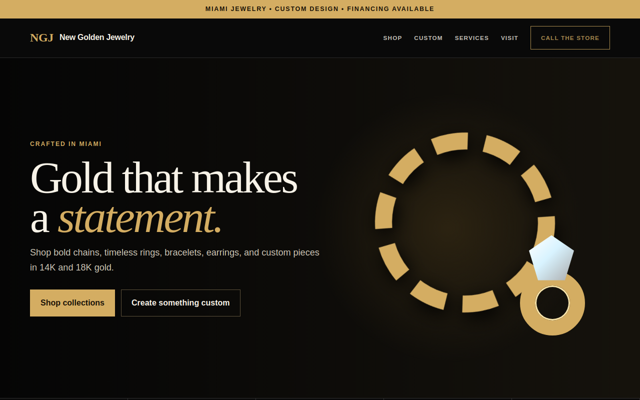 New Golden Jewelry website preview