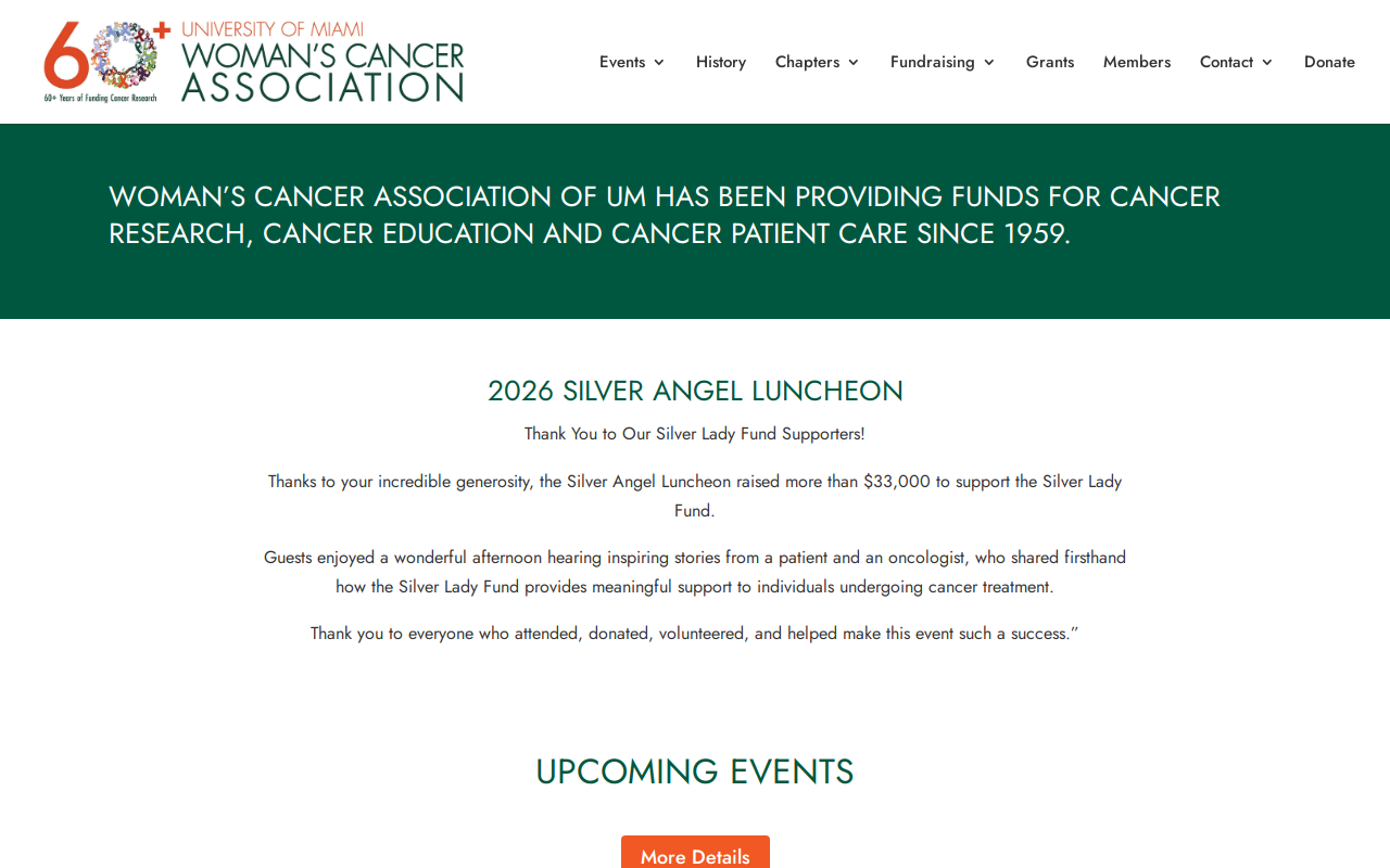 Women's Cancer Association website preview