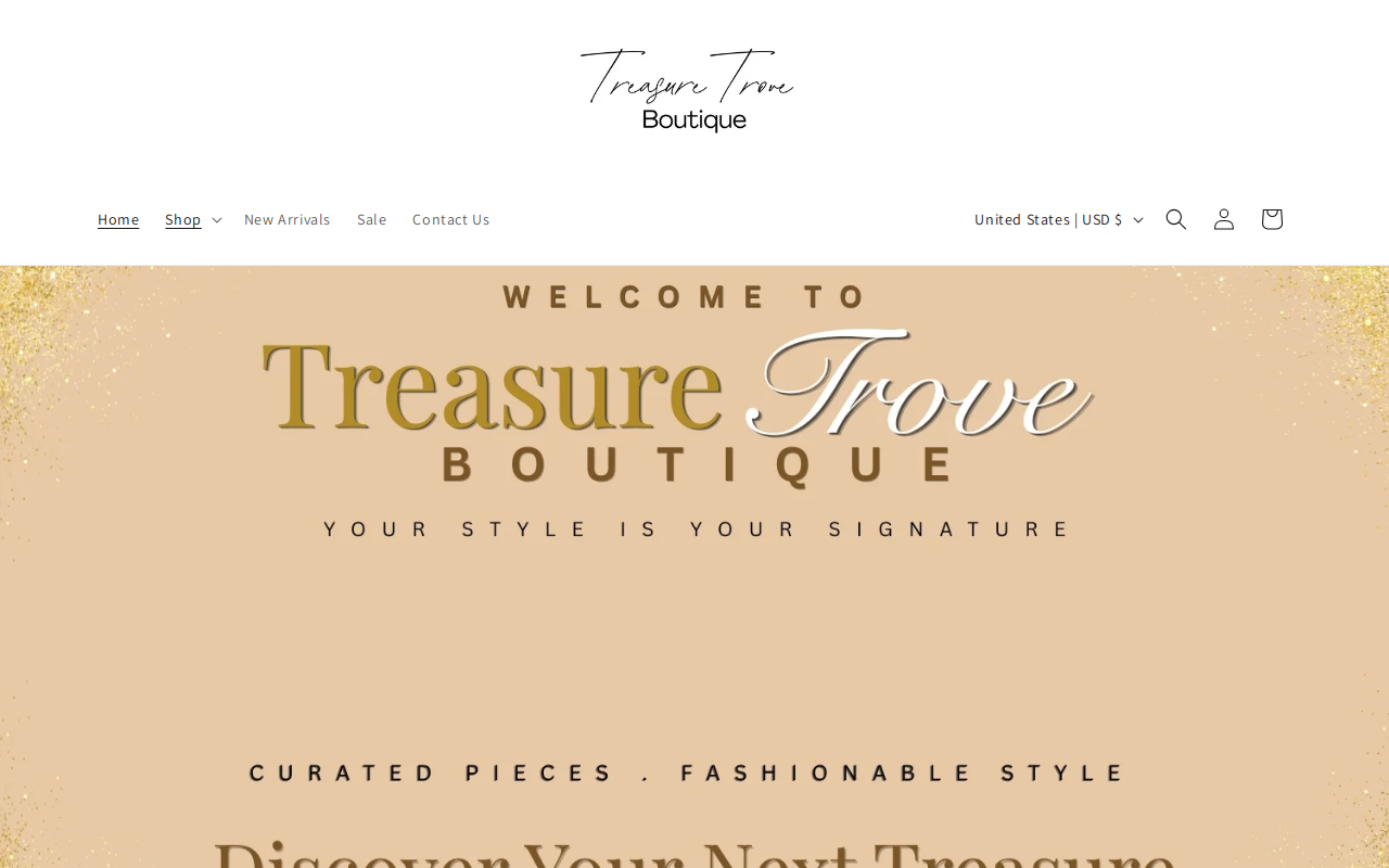Treasure Trove Consignment Boutique website preview