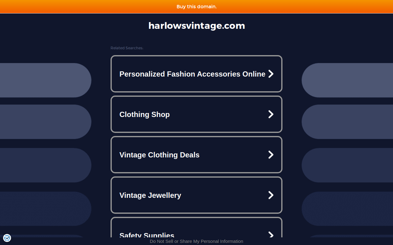 Harlow's Vintage website preview
