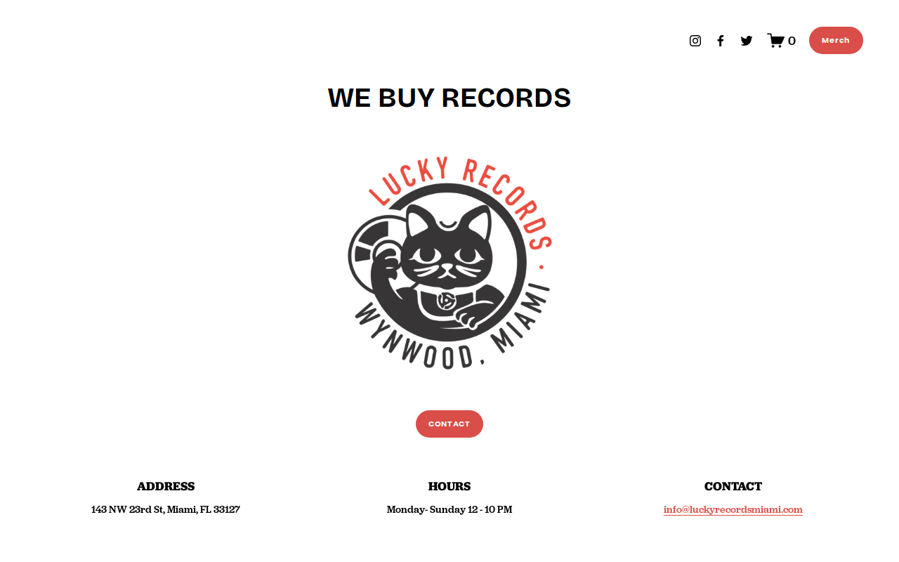 Lucky Records Miami website preview