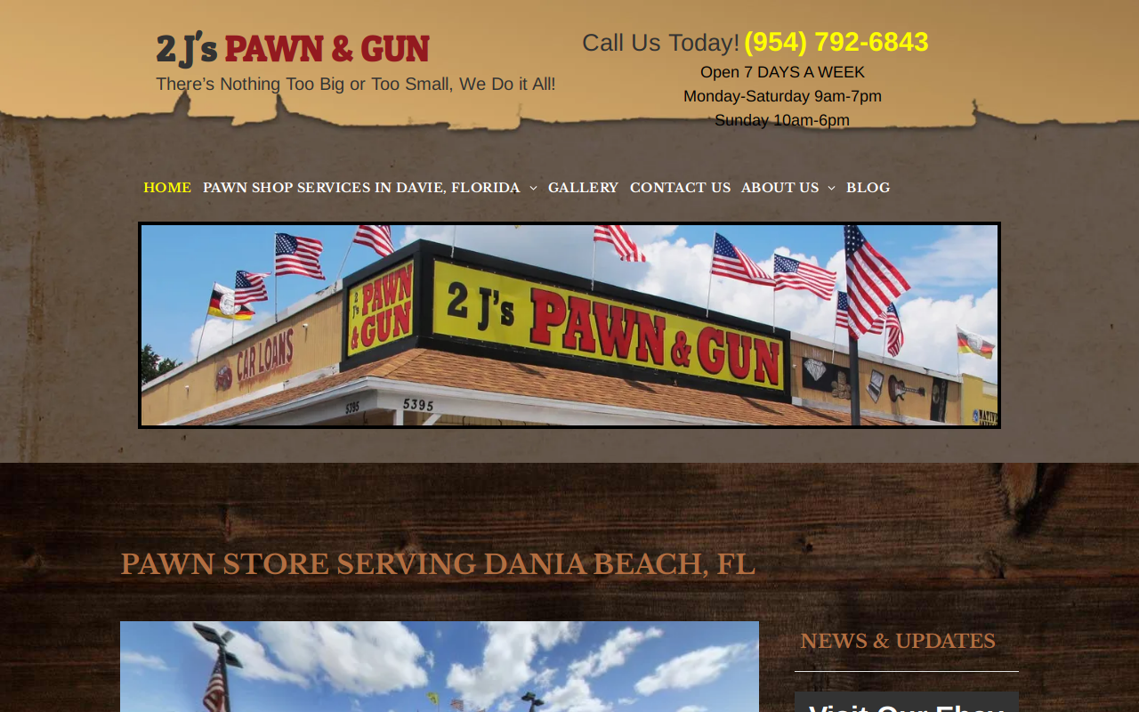 2 J's Pawn & Gun website preview