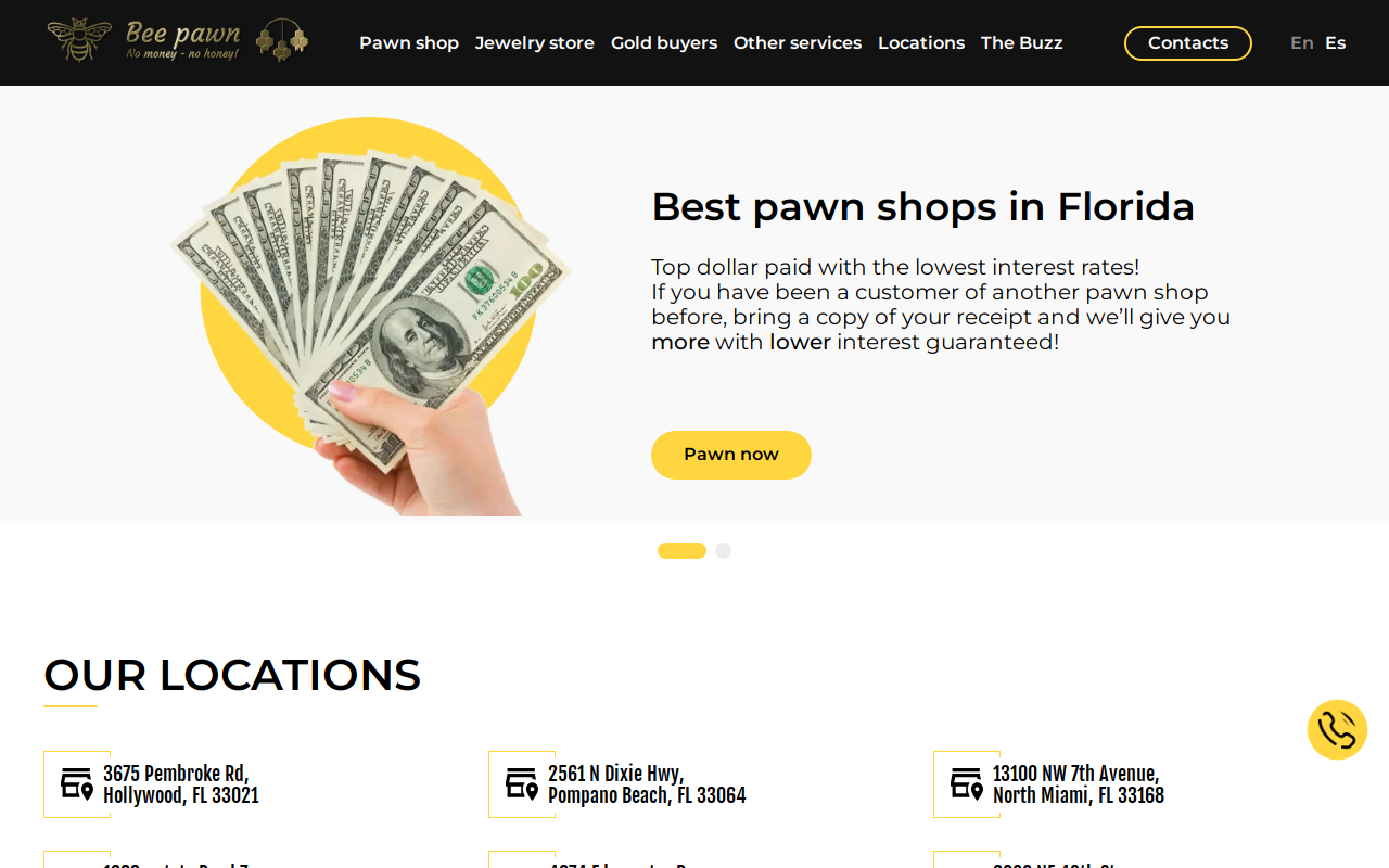 Bee Pawn website preview