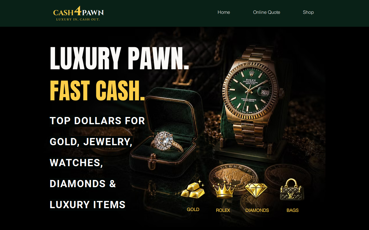 SmartCash Pawn Shop Luxury & Jewelry website preview