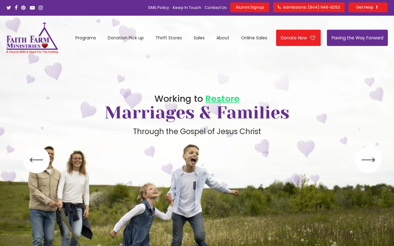 Faith Farm Ministries website preview
