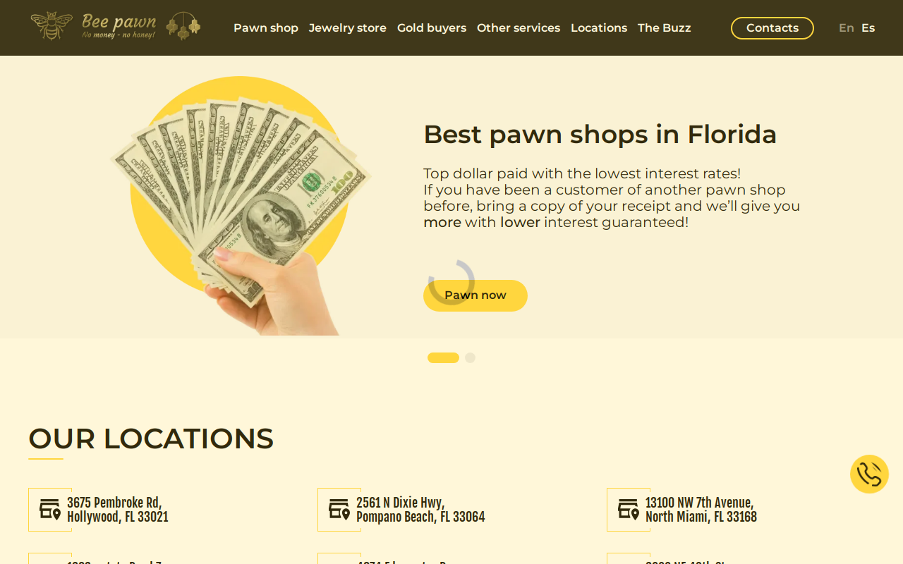 Bee Pawn Davie website preview