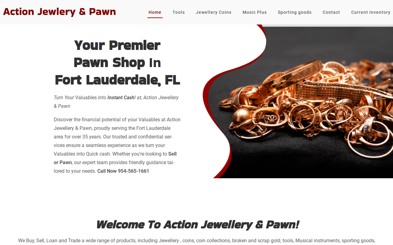 Action Jewelry & Pawn website preview