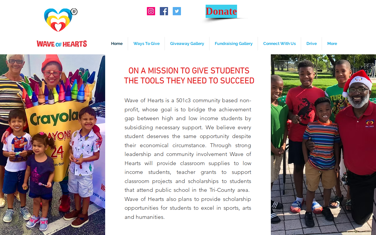 Wave Of Hearts Thrift Store website preview