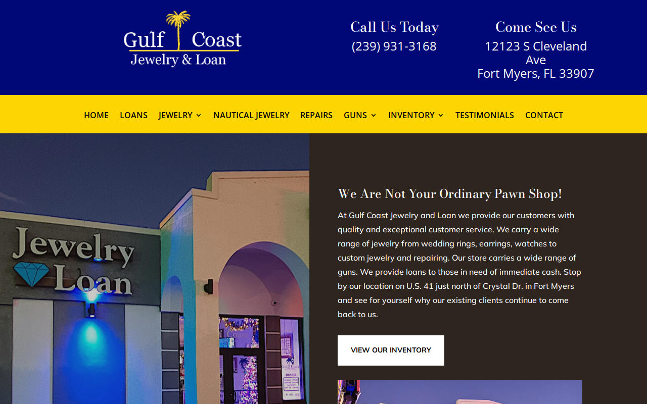 Gulf Coast Jewelry and Loan website preview