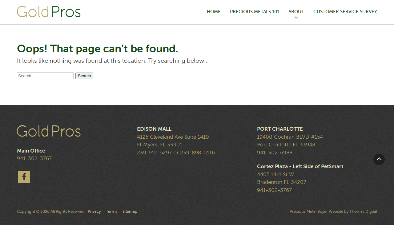 Gold Pros website preview