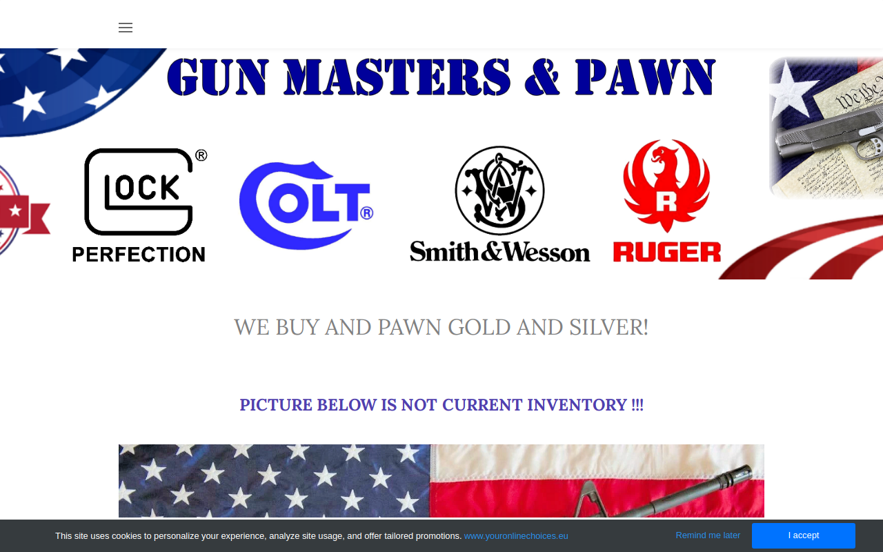 Gun Masters & Pawn, Llc website preview