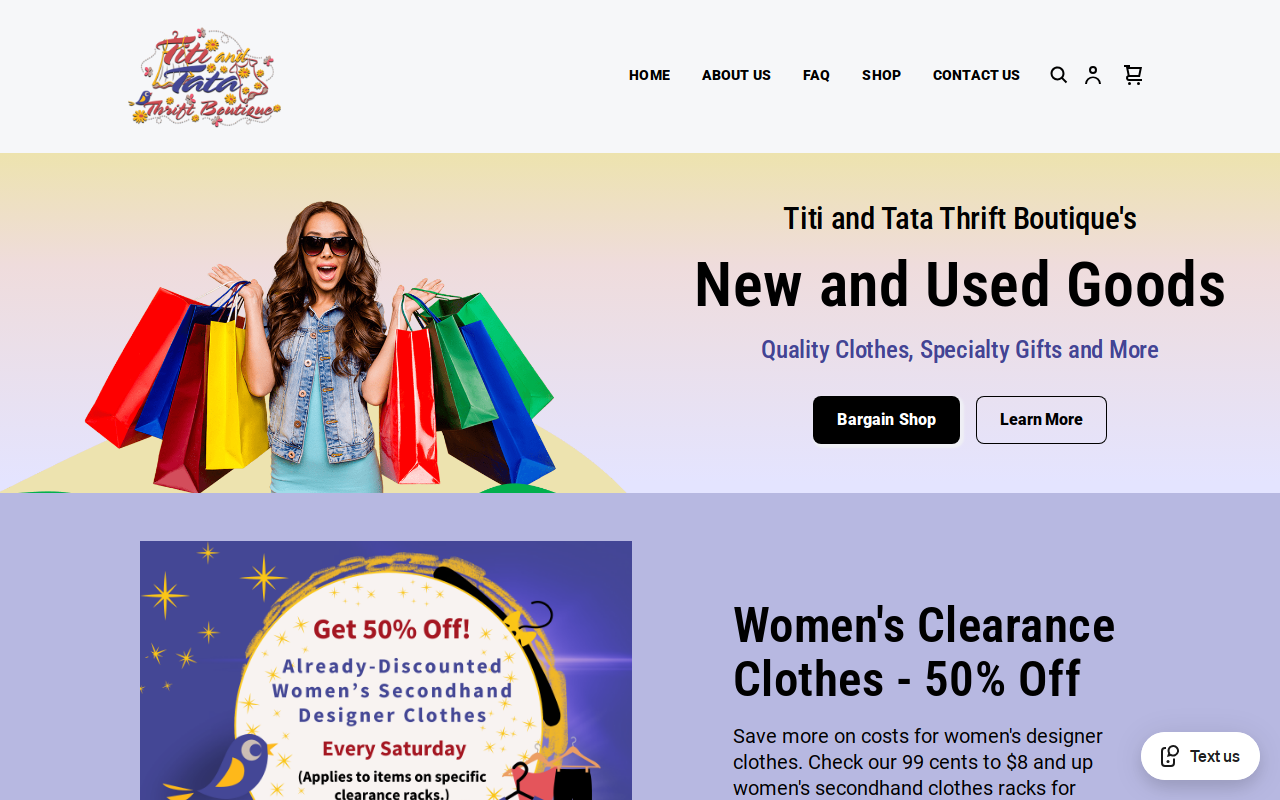 Titi & Tata Thrift Boutique website preview