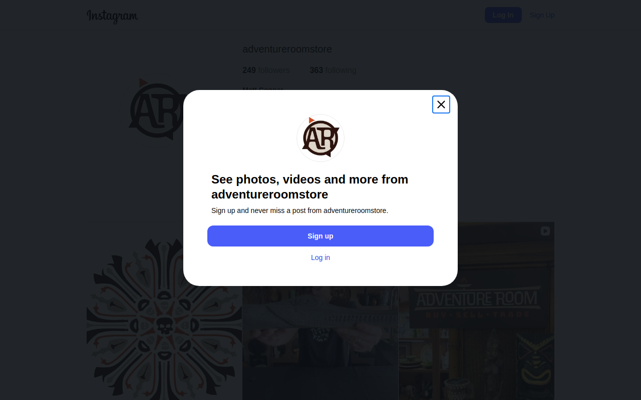 Adventure Room website preview
