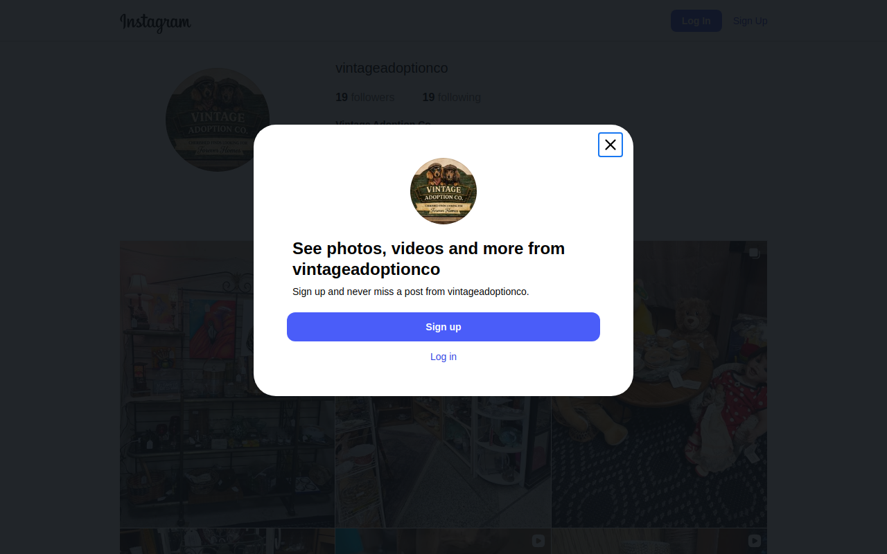Vintage Adoption Co. website preview