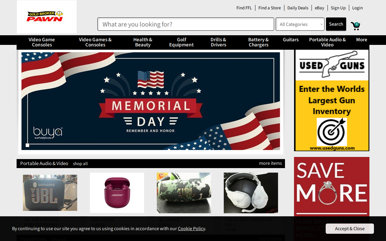 Gold Broker Pawn website preview
