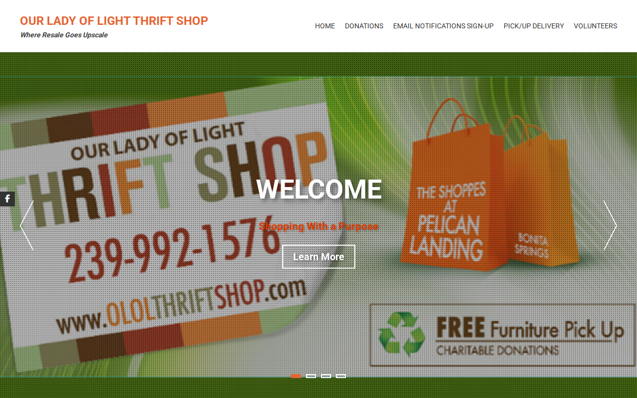 Our Lady Of Light Thrift Store website preview