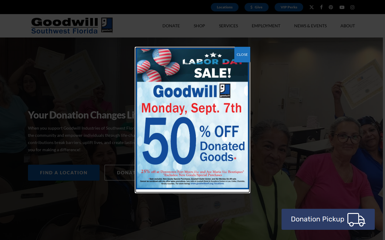 Challenger Goodwill website preview