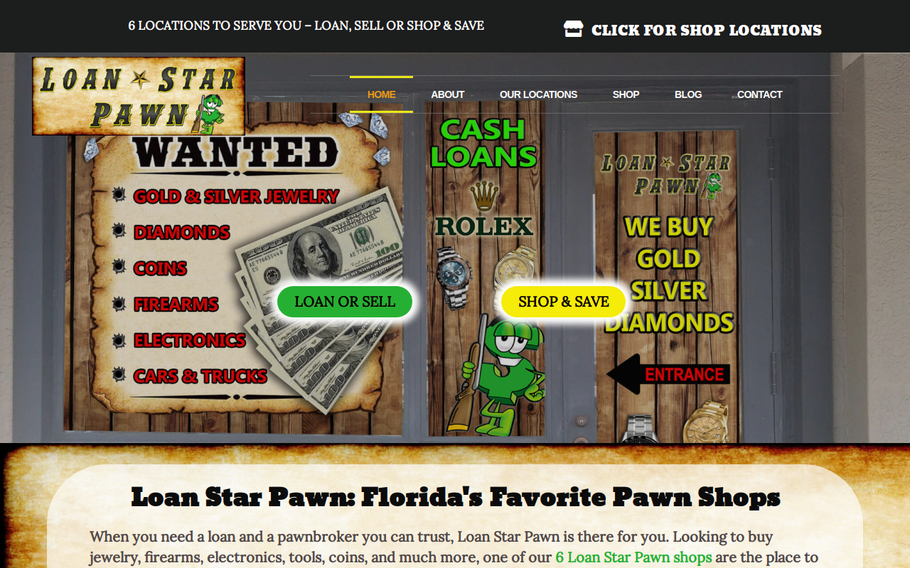 Loan Star Pawn - State Road 60 website preview