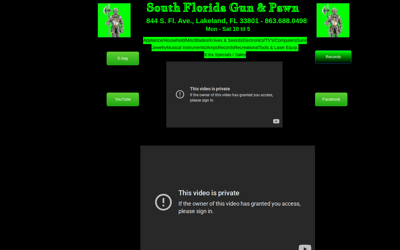 South Florida Gun and Pawn website preview