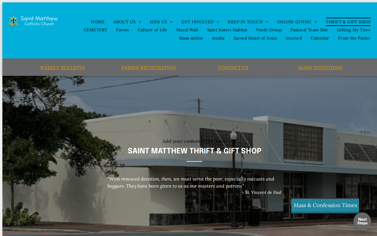 Saint Matthew's Thrift Shop & Gift Shop website preview