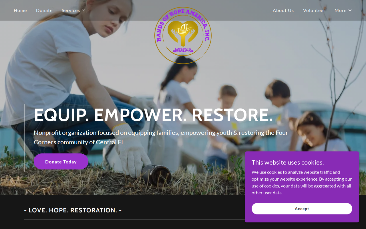 Hands of Hope America Thrift Store website preview