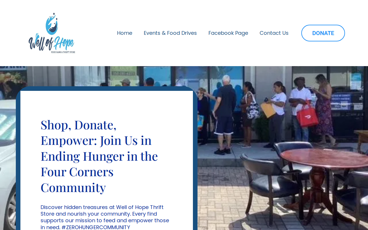 Well of Hope Thrift Store website preview