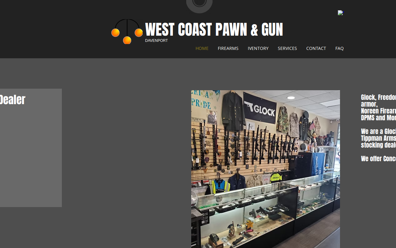 West Coast Pawn & Gun Davenport website preview