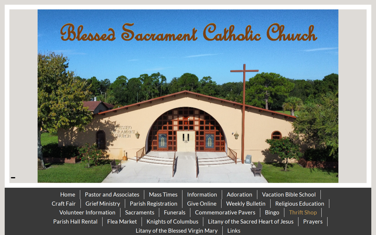 Blessed Sacrament Thrift Shop website preview