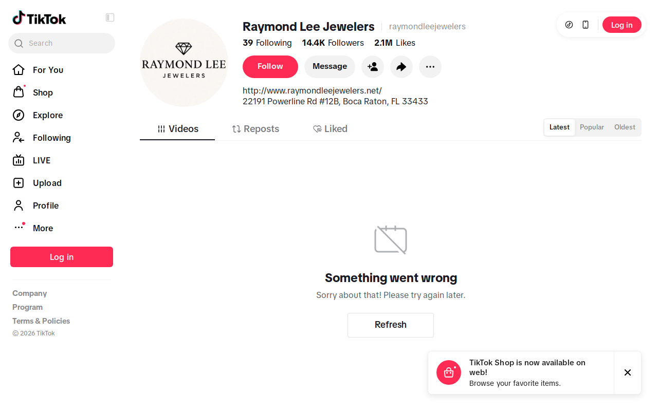 Raymond Lee Jewelers & Loan website preview