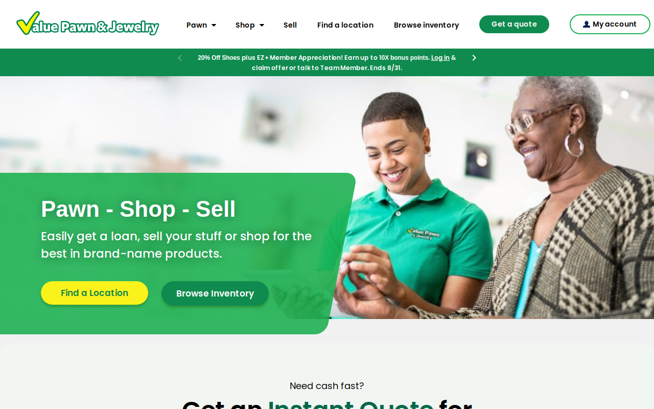 Lee's Pawn Jewelry & Guns website preview