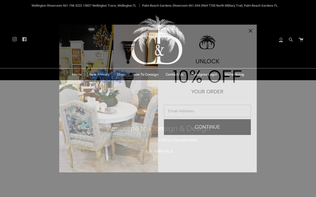Consign and Design of Wellington website preview