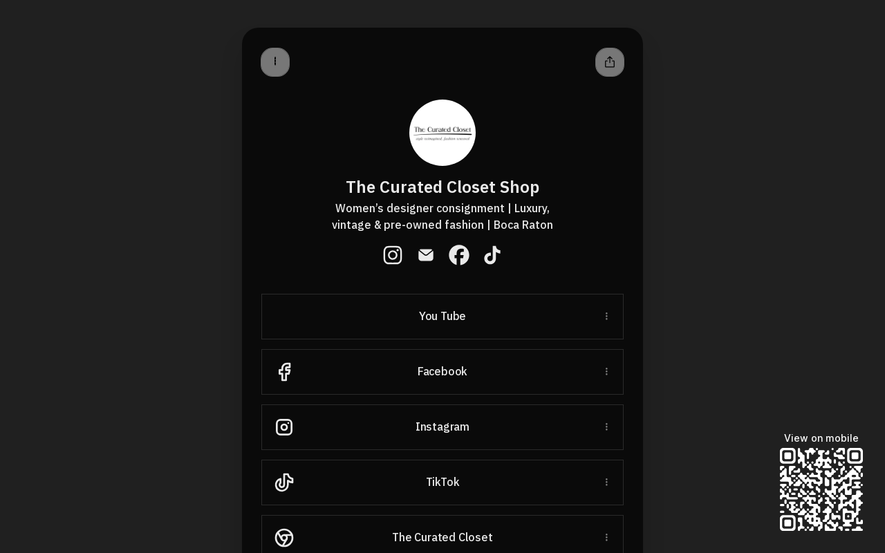 The Curated Closet - Boca Raton website preview