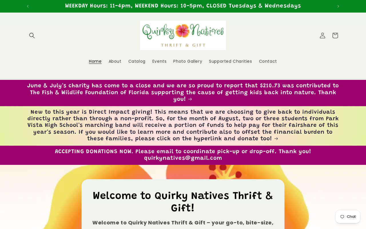 Quirky Natives Thrift & Gift website preview