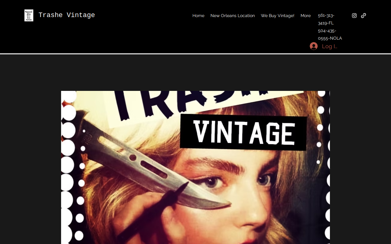 Trashe Vintage website preview