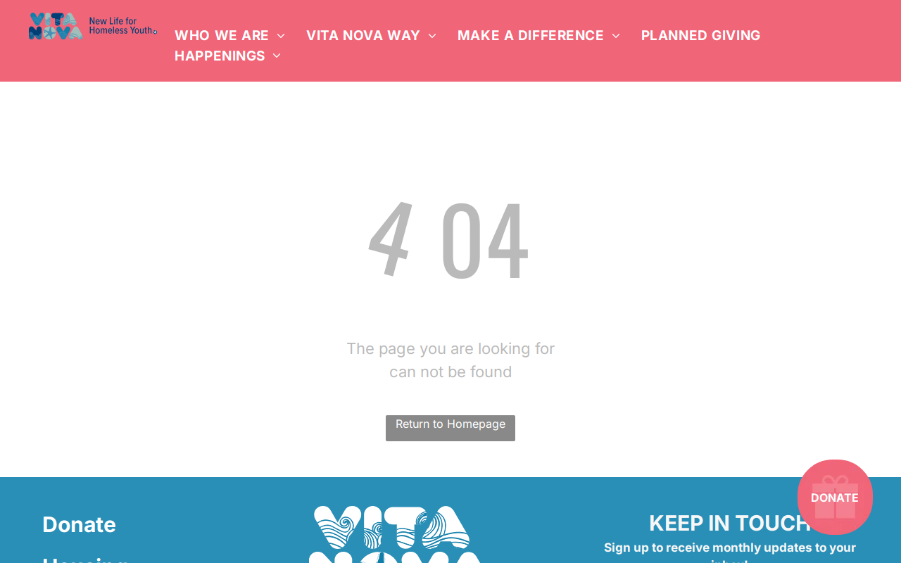 Vita Nova Thrift Store website preview