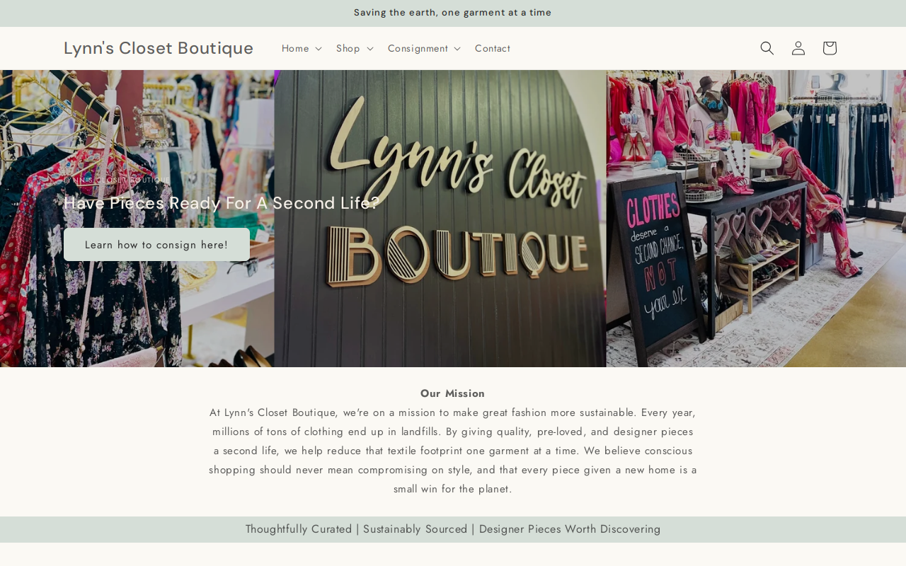 Lynn's Closet Boutique website preview
