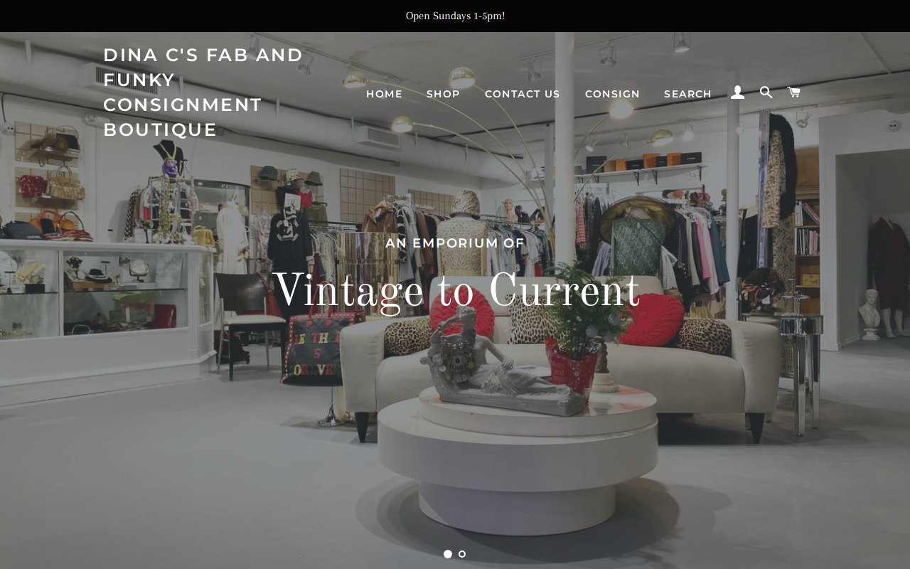 Dina C's Fab & Funky Boutique website preview