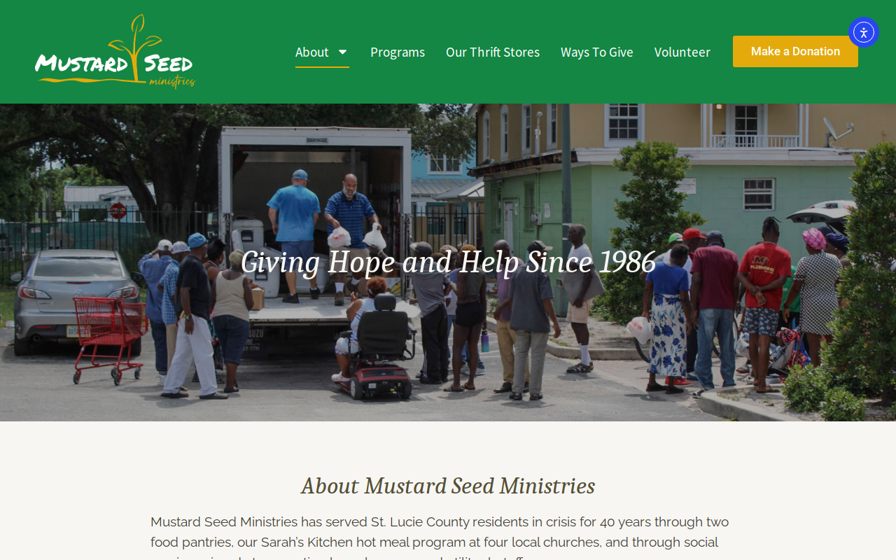 Mustard Seed Thrift Shop website preview